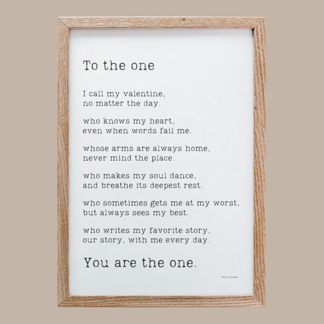 &quot;The One&quot; Poem - Digital Download Simple Text Version